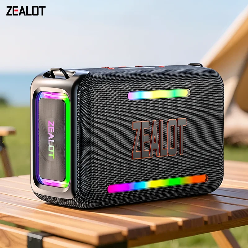 Image of Zealot-s95 Wasserdichter Tragbarer Bluetooth-Lautsprecher, Kabelloser Outdoor-Boombox, Subwoofer mit Dreifach-Passivradiatoren, Tiefer Bass, 120W