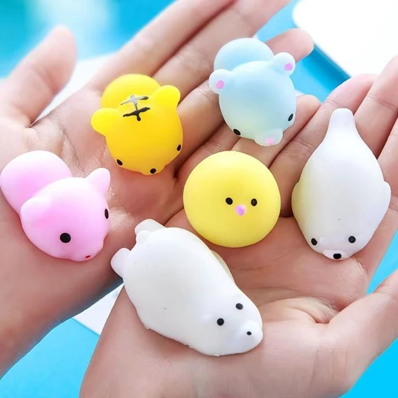 10 pièces Mochi Squishy animaux Fidget presser soulagement du Stress jouets sensoriels fête salle de classe anniversaire cadeaux de noël pour enfants garçons filles