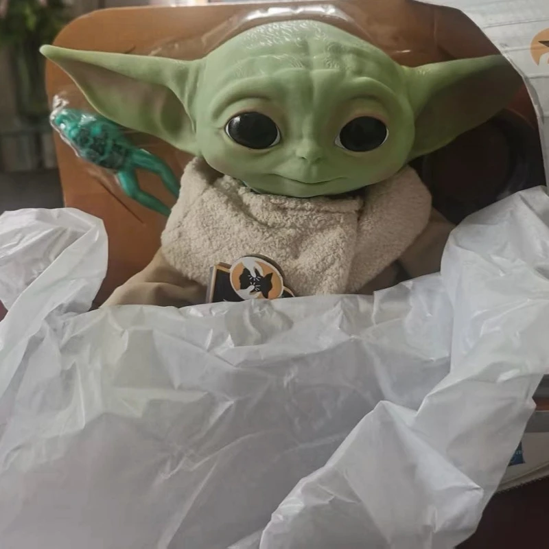 Original Hasbro 10cm Yoda Figure Sound-Producing Toy Star Wars Grogu Mandalorian Electric 1.1 Baby Yoda Model Birthday Toys Gift - view 5