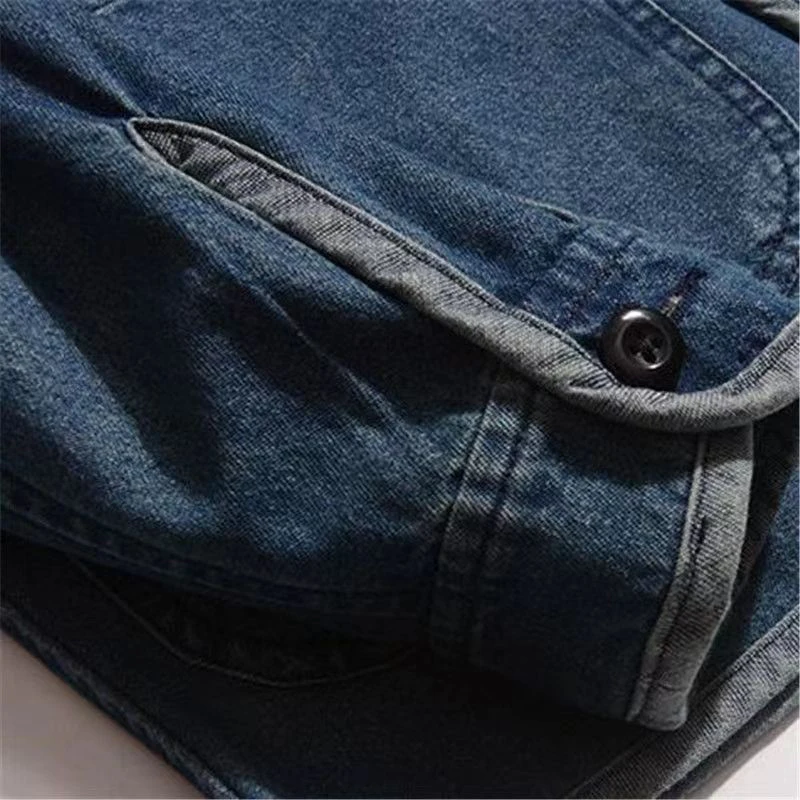 Giacca di jeans da uomo monopetto con scollo a v Amekaji stile giapponese 2023 giacche di jeans Vintage da uomo primaverili