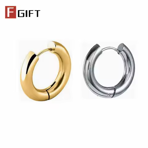 2pc G23 Titanium Chunky Hoop Earrings for Women Men 18G Ear Piercing Rings 4mm 6G Round Circle Thick Lightweight Fashion Jewelry
