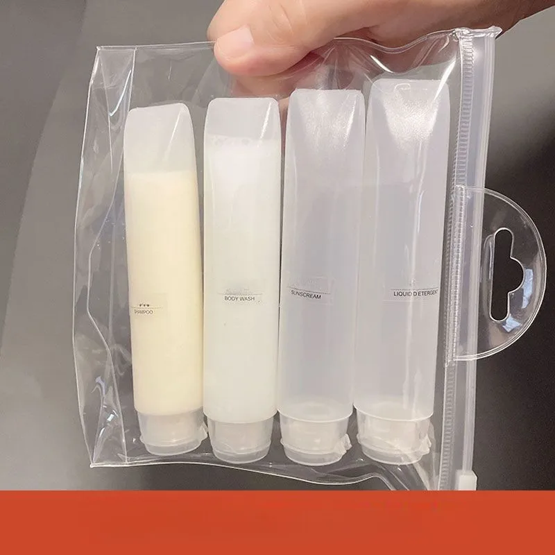 30/50ml Empty Refillable Plastic Soft Travel Squeeze Tube Extrusion Bottle Translucent Cosmetic Lotion Container with Flip Cover