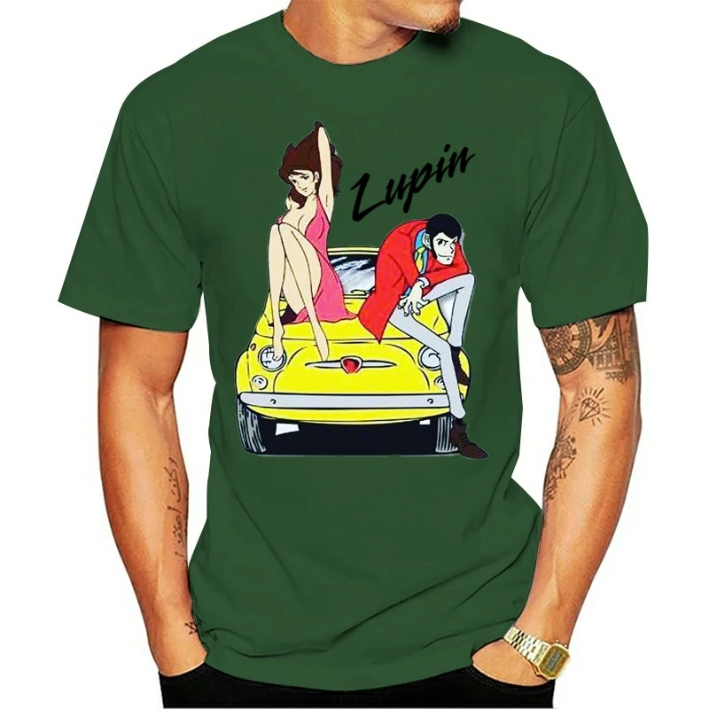 T-SHIRT LUPIN III MARGOT  80FIAT 500 Top Quality T Shirts Men O Neck top tee