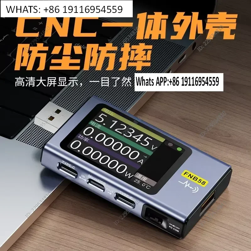 1PC FNB58 USB Voltage Ammeter Type-C Fast Charge Power Tester QC/PD Protocol