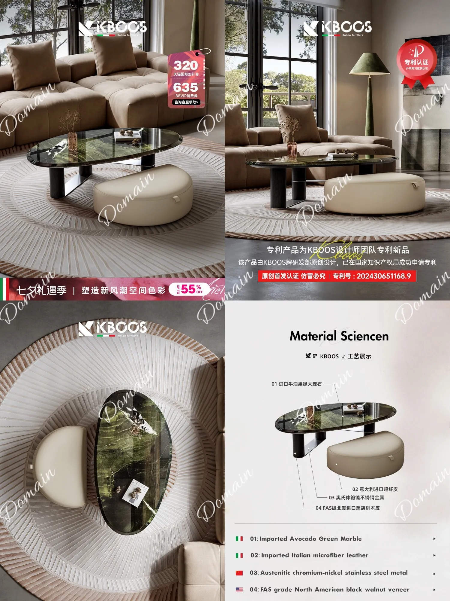Italian Minimalist Marble Coffee Table for Living Room, Designer Oval Art Table for Small Spaces