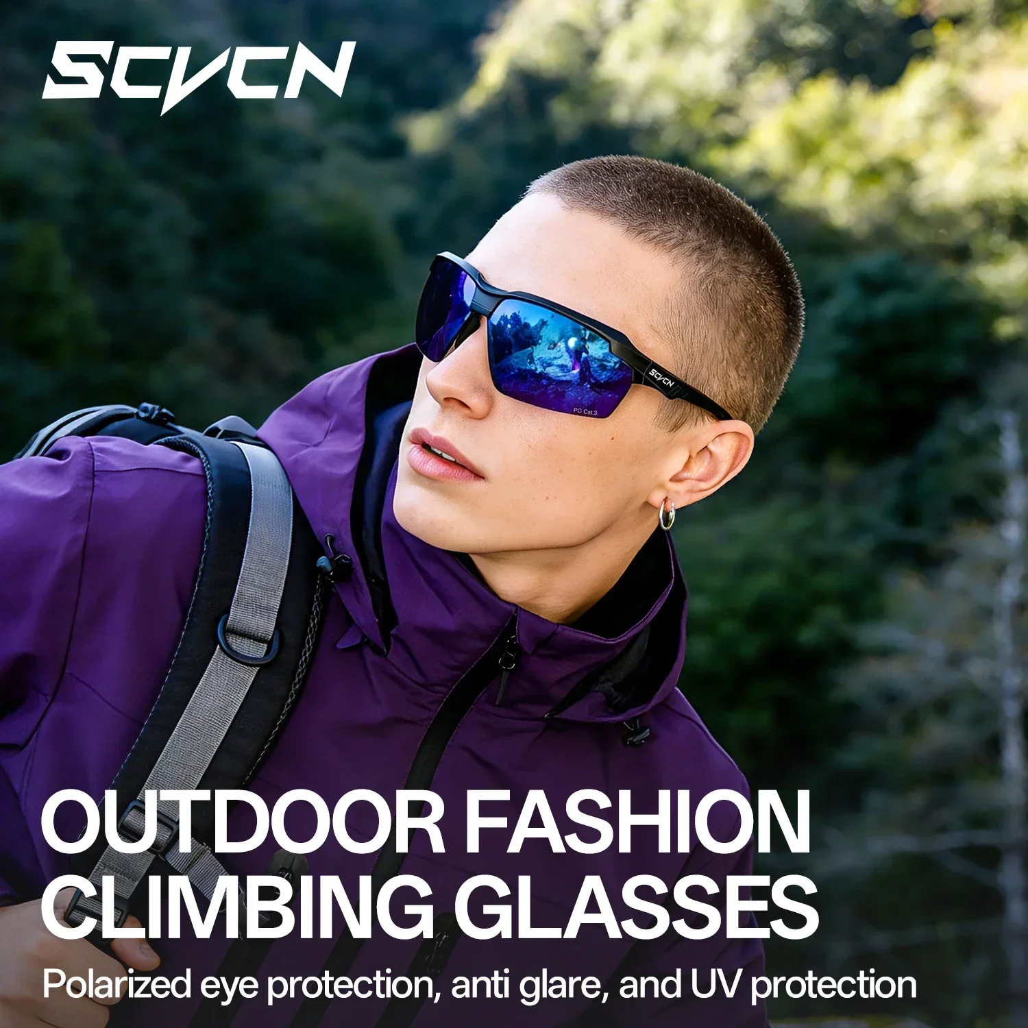 SCVCN Outdoor Polarized Sports Sunglasses Cycling Glasses Camping Hiking Golf Eyewear UV400 MTB Bike Fishing Bicycle Goggles