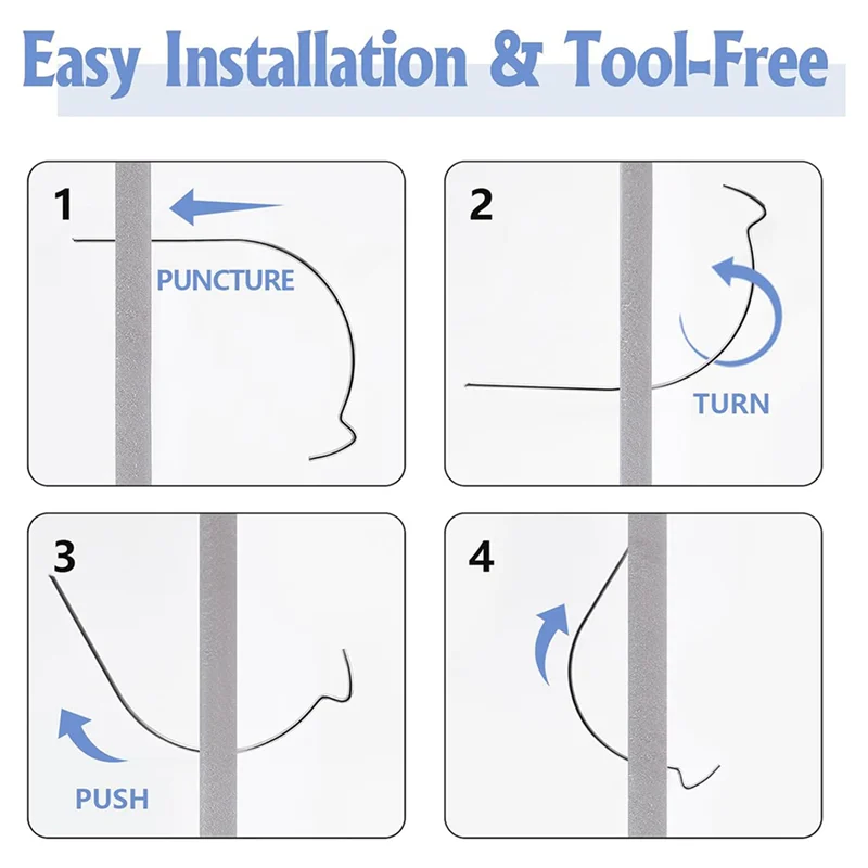 40PCS Picture Hangers For Drywall, Stainless Steel Super Hooks, Wall Hooks For Hanging,Picture Hanging Kit, Picture-AT64