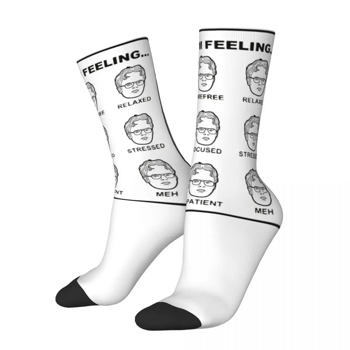 

Dwight Mood The Office Merch Socks Flexible Humor Skateboard Long Socks Cute for Womens Birthday Present