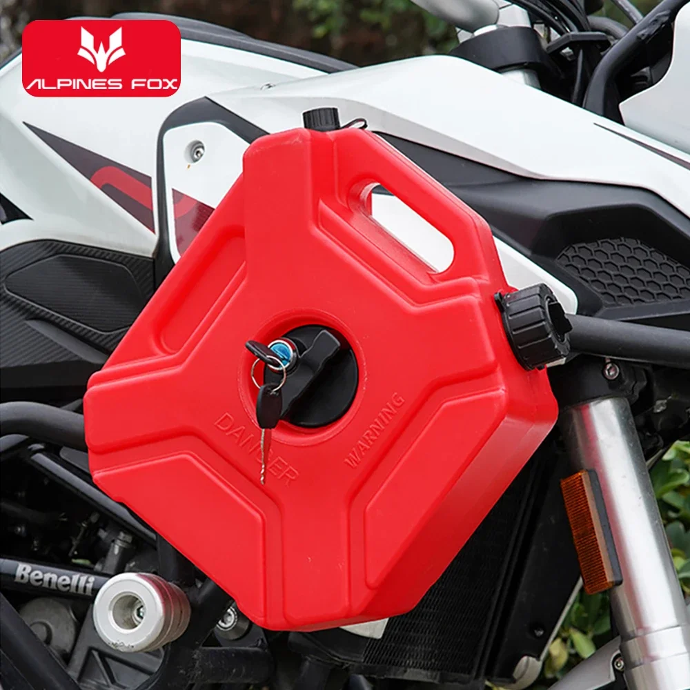 5L Motorcycle Petrol Cans Portable Plastic Fuel Tank Emergency Backup SUV Motorbike Petrol Diesel Storage Gas Tank with Lock