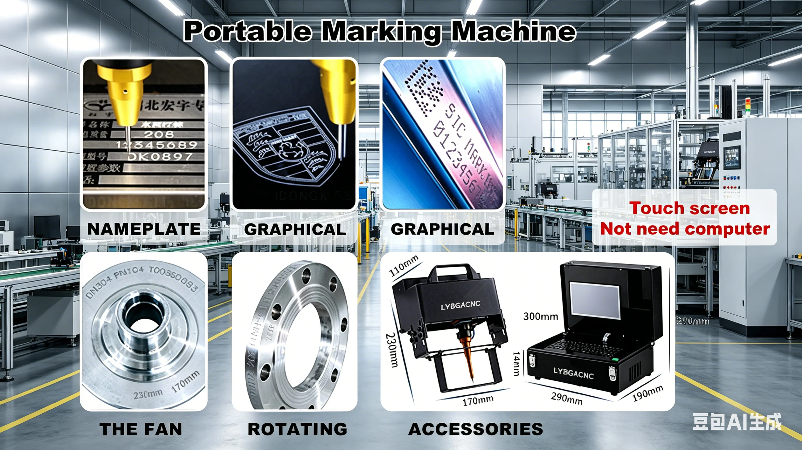 100x20 170x110 140x40mm Hand-held  Portable Pneumatic Marking Engraving Machine for For Nameplate Cylinder Number Frame Plotter