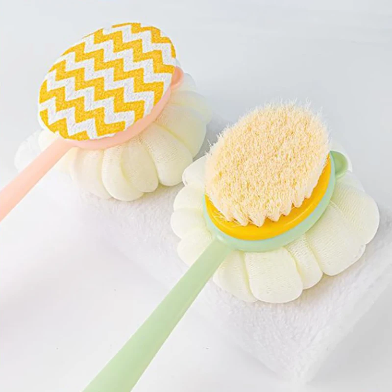 1 pz Super Soft luffa Back Scrubber manico lungo doccia spazzola per il corpo con spugna a rete morbida per le donne bagno esfoliante per la pelle, massaggio