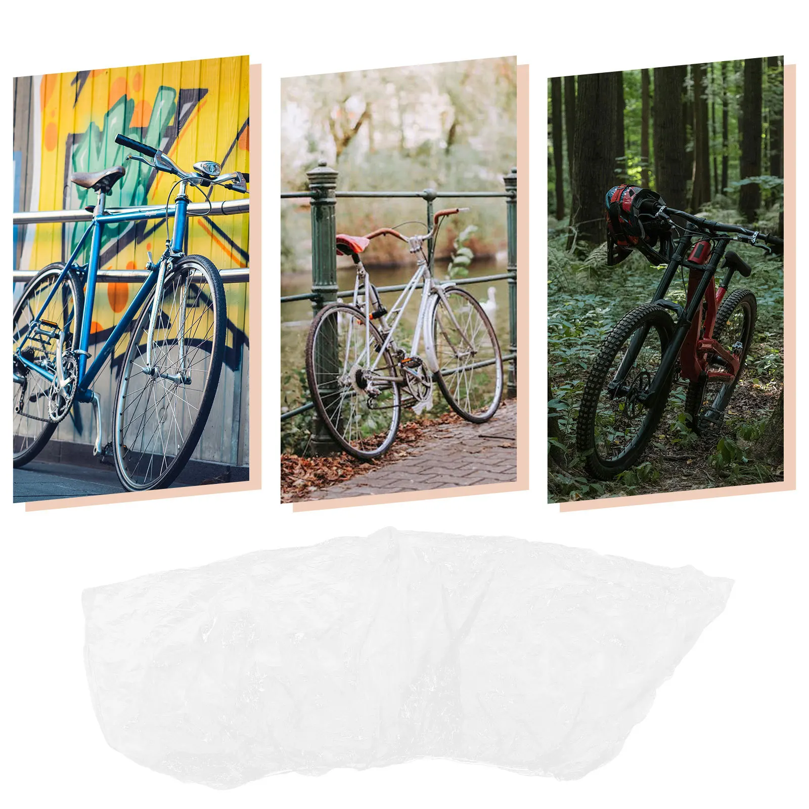 

4pcs Transparent Motorcycle Lightweight Waterproof Disposable Bike Protector Outdoor All-Weather Protection Cover Motorcycle