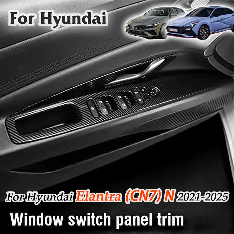 

For Hyundai Elantra CN7 N 2021 2023 2025 2026 Car Window Switch Panel Trim Glass lift armrest Decorative sticker Accessories