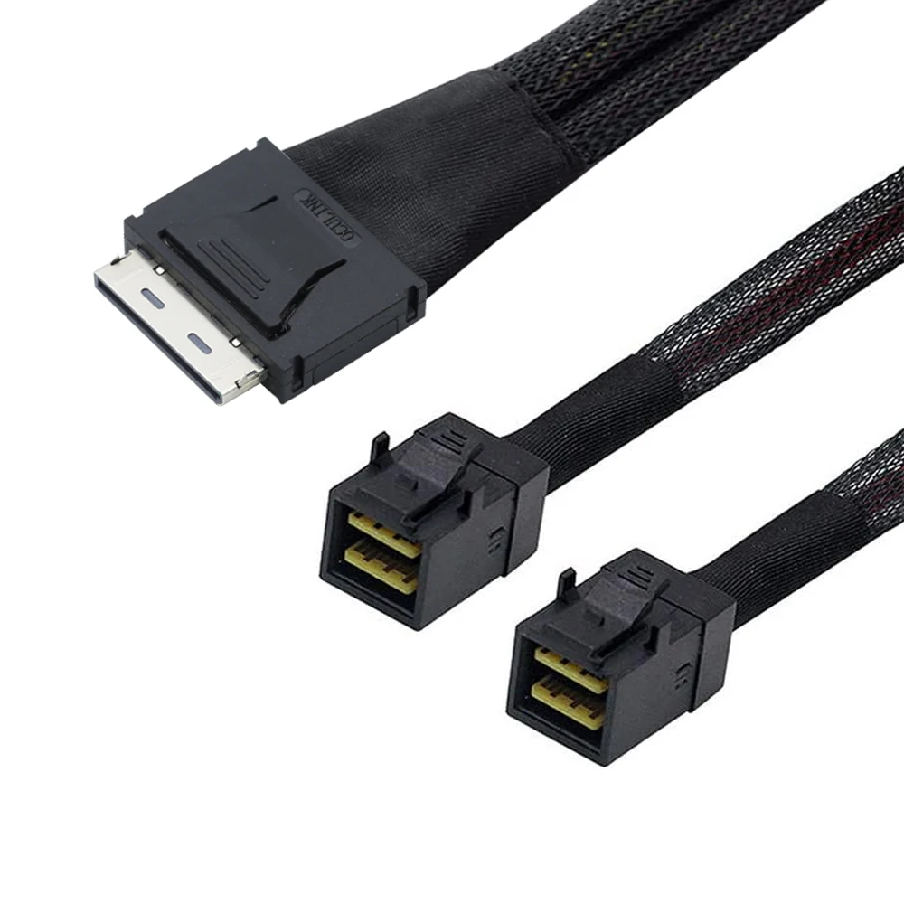 Reliable Oculink PCIe SFF-8611 8I to Dual 8I SAS SFF-8643 Server Cable for Servers