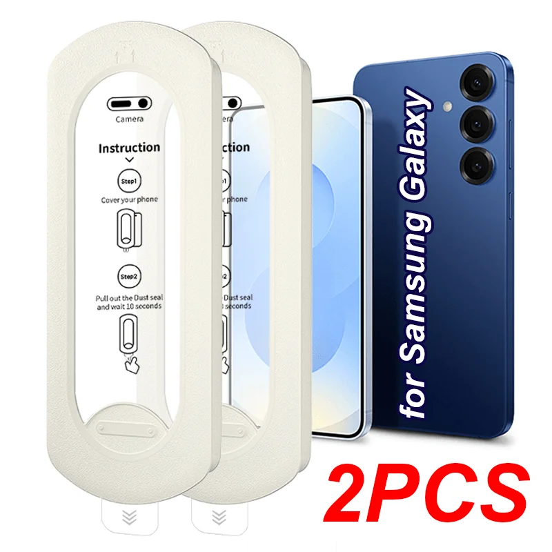 2PCS Displayschutzfolie für Samsung Galaxy S25 S24 S23 S22 HD gehärtetes Glas Displayschutzfolie Anti-Fingerabdruck einfache Installation