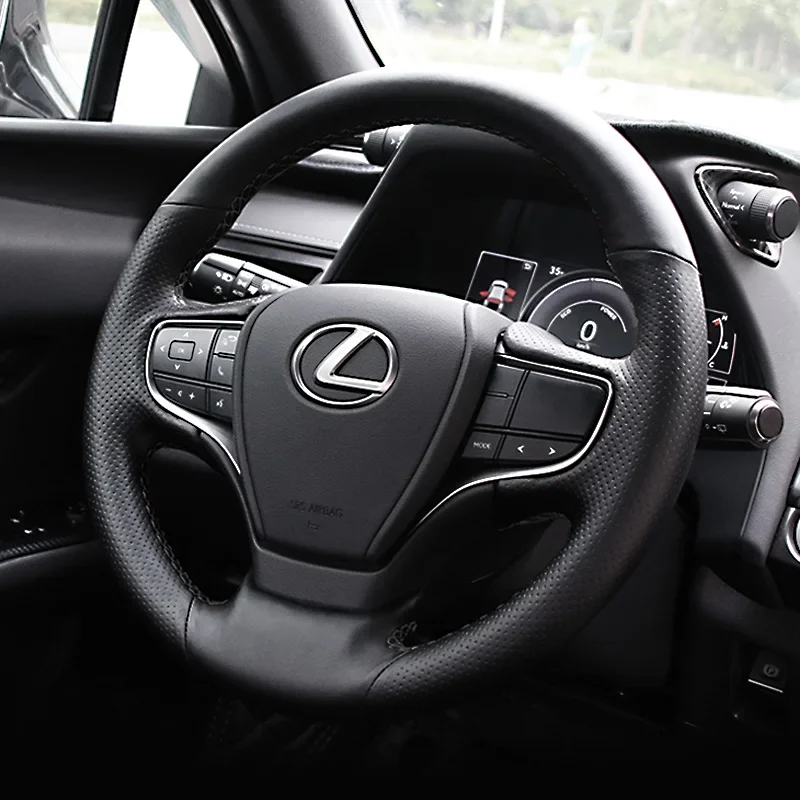 

DIY hand-stitched suede Leather car steering wheel cover for Lexus UX260h ES200 ES300h Interior Auto Accessories