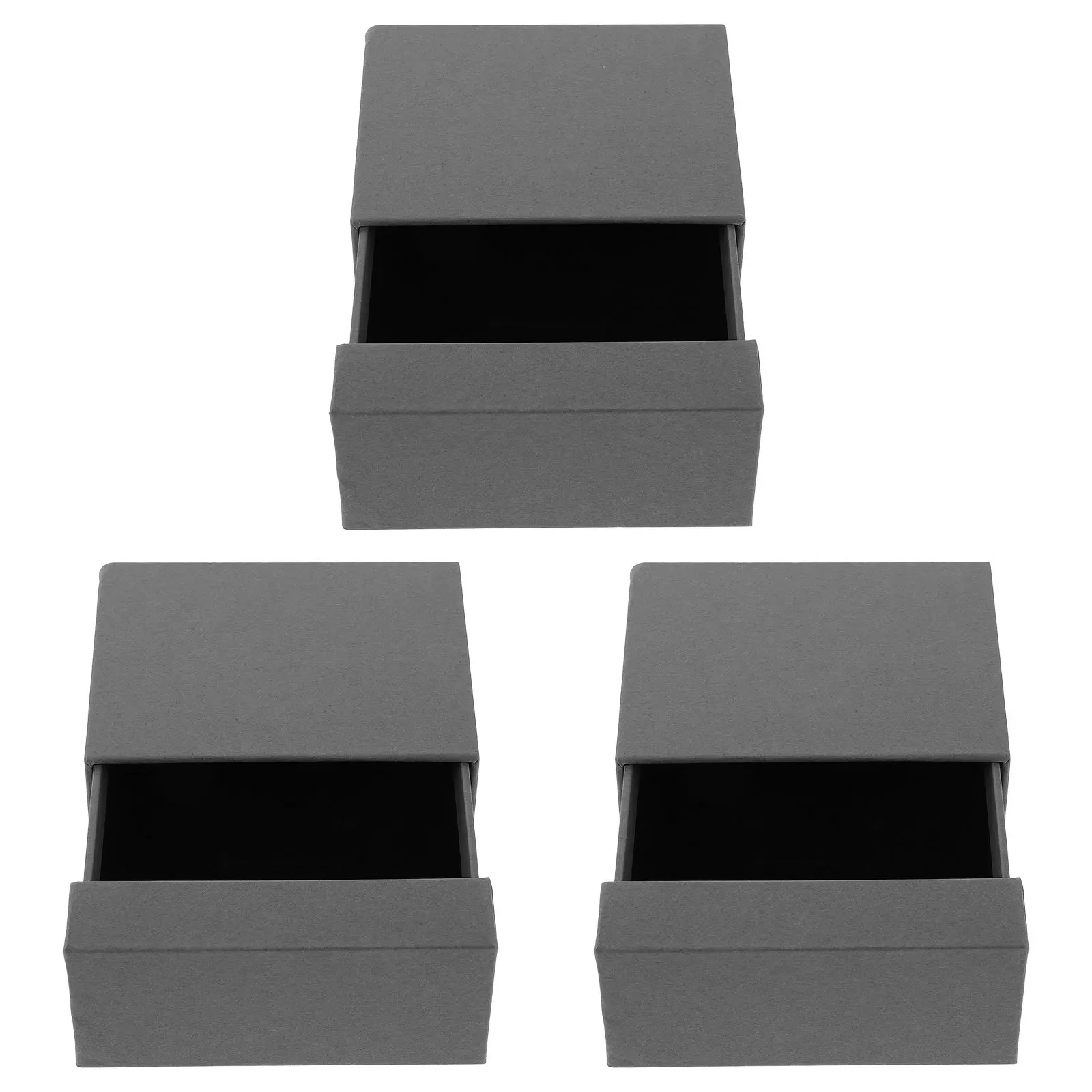 

3 Pcs Jewelry Box Earrings Case Bracelet Storage Boxes Accessories Wrap Drawer Lid Necklace Paper Gift