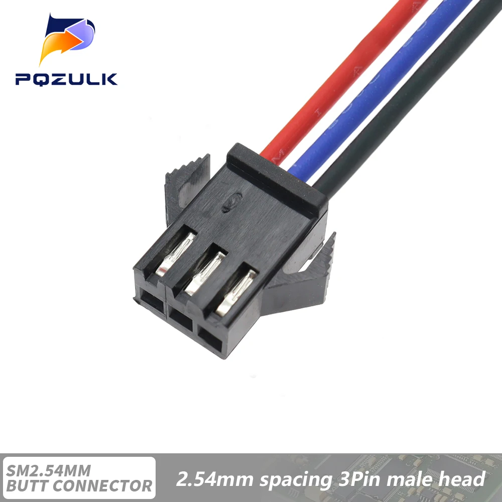 10PCS JST SM 2/3/4/5/6Pins 2,54 MM Stecker Männlichen zu Weiblichen Draht stecker kabel zopf Stecker LED Anschluss linie 20cm Lang