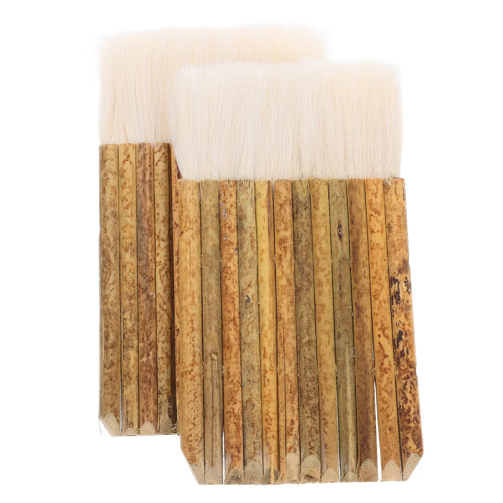 

2Pcs Bamboo Handle Hake Brushes Soft Bristle Artist Paintbrushes for Calligraphy Sketching Pottery Watercolor Oil Acrylic