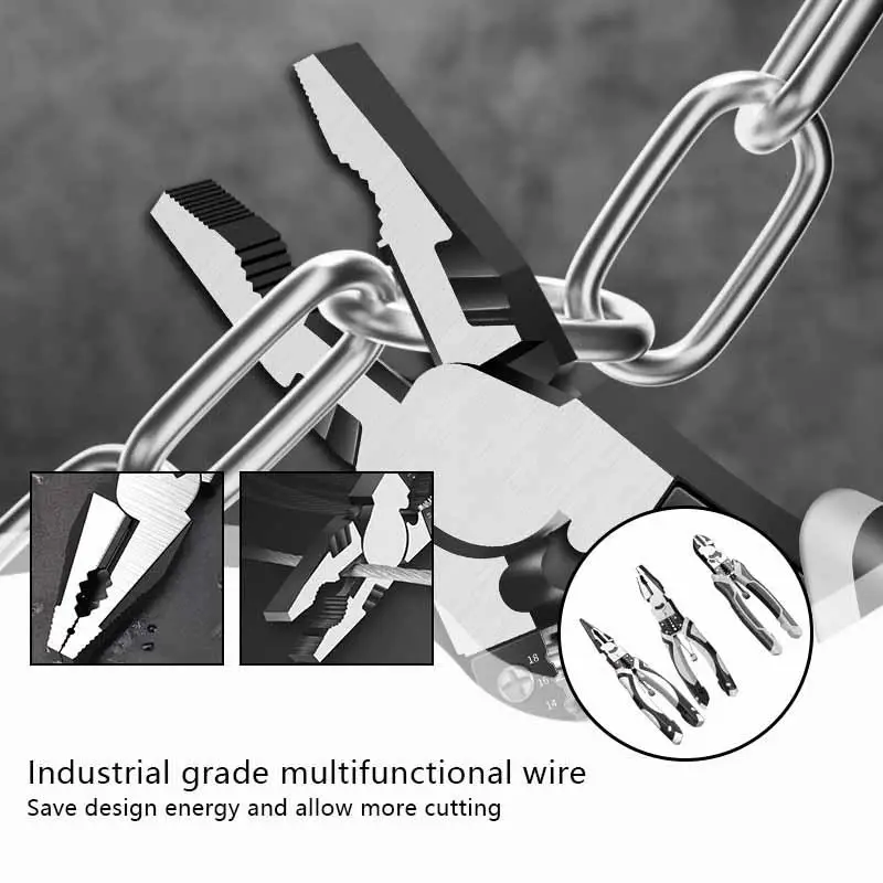 

Multifunctional Universal Plier Professional Electrician Pliers Strip Needle Nose Labor-save Cut Anti-slip Diagonal Wire C0J0