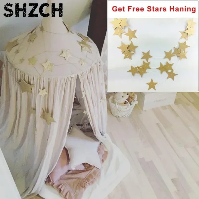 DurablePlay House Tents For Kids Canopy Bed Curtain Baby Hanging Tent Crib Children Room Decor Round Hung Dome Mosquito Net Bed
