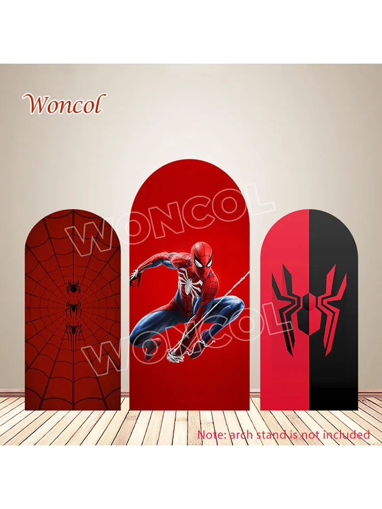 Spiderman Arch Cover Spidey Arch Backdrop Polyester Double-Sided Spiderman Birthday Arch Cover Spiderman Baby Shower Backdrop