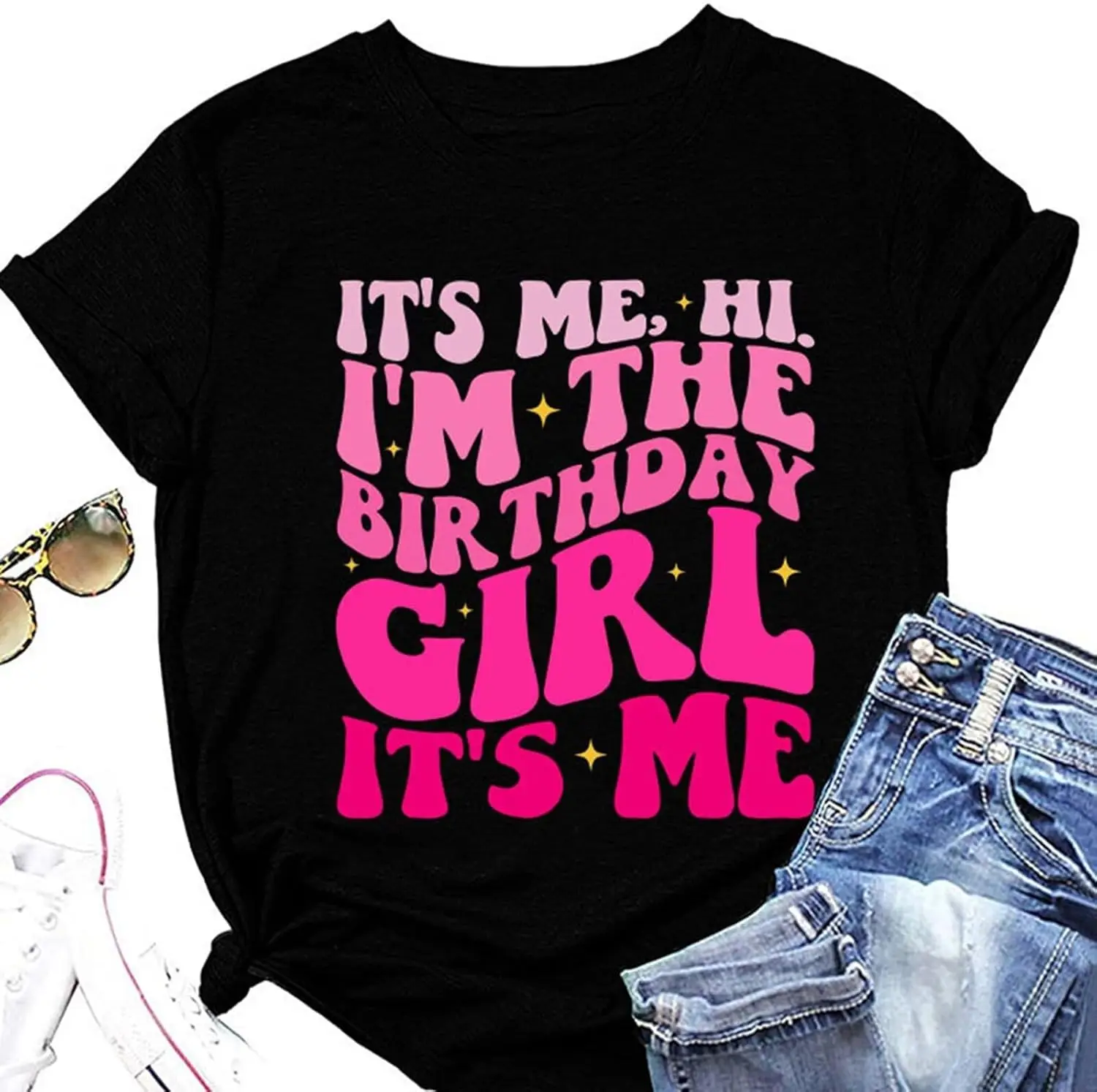 It's Me Hi I'm The Birthday Girl T-Shirt Commemoration Day Party Celebrating Birthday Gift Graphic Tees