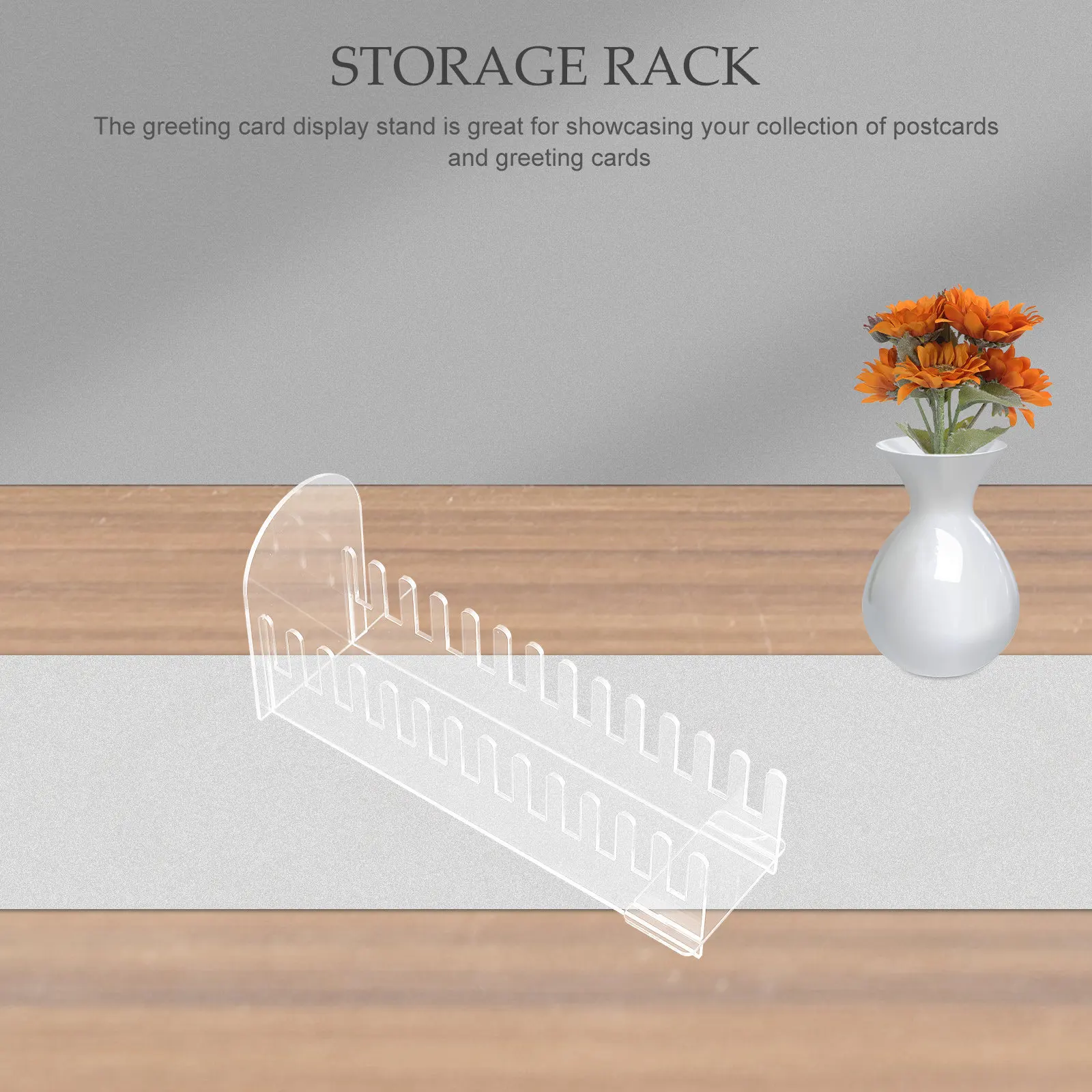 Clear Acrylic Greeting Card Display Stand Multi-Slot Organizer Desktop Holder Retail Display Postcard Card Rack for Vendors