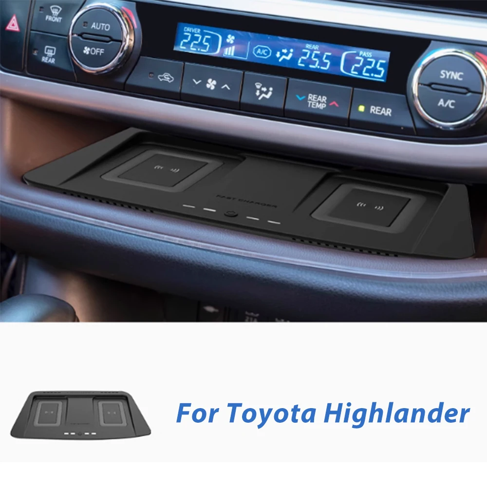 Car wireless charger for Toyota Highlander 2014-2021 phone mount mobile holder quick charge Interior Accessories Tuning