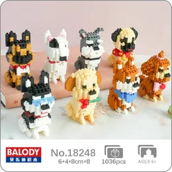 Balody Shiba Inu Bull Terrier Husky Labrador Wolfhound Poodle Schnauzer Dog Pet Mini Diamond Blocks Bricks Building Toy No Box