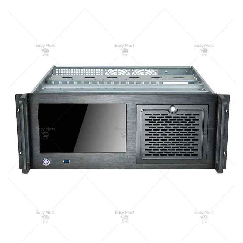 4U Chassis with Screen, Touch Screen 4U Industrial Control 9-inch LCD Display, Rack-type Integrated Workstation, Industrial