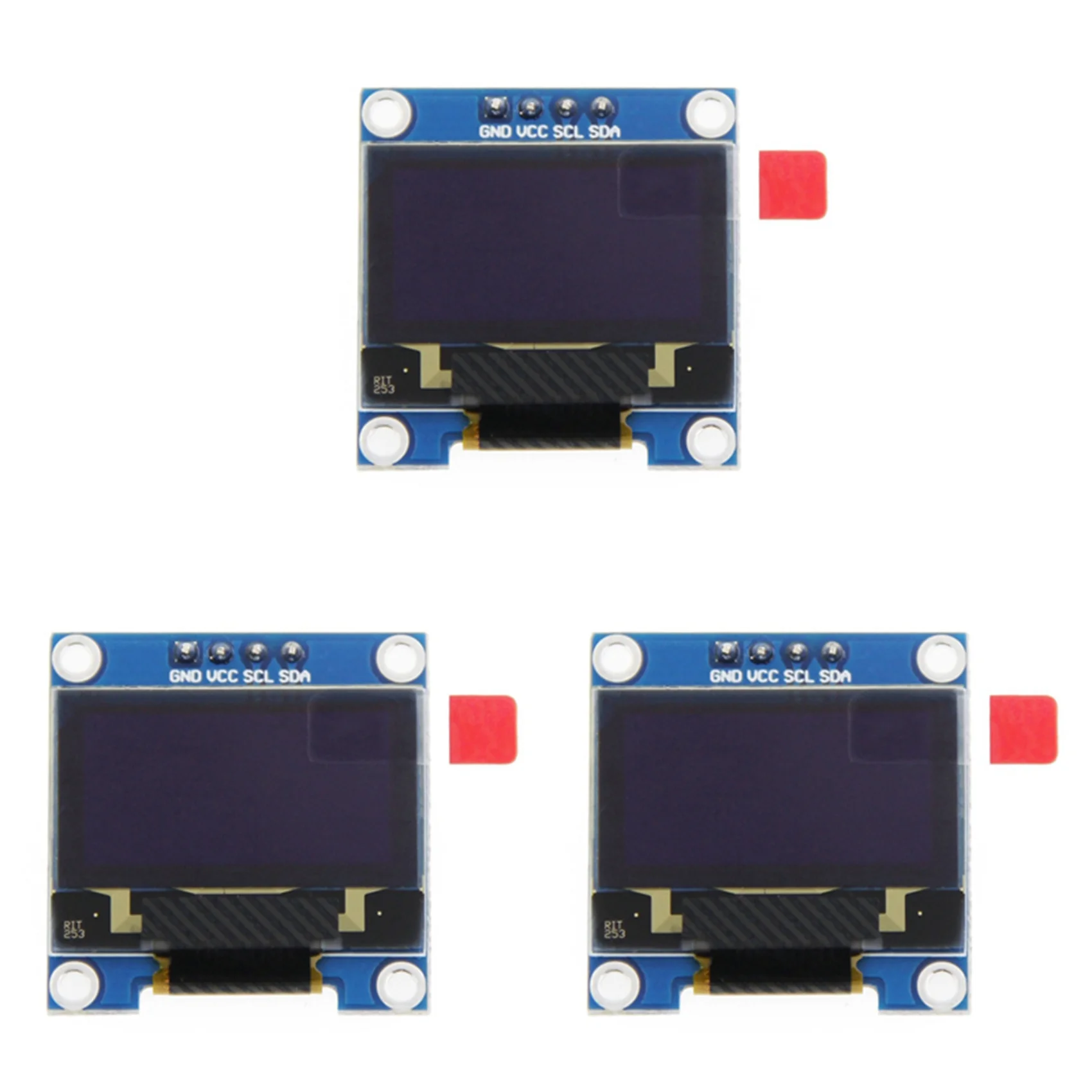ZIZI 3X 0,96 pulgadas IIC I2C Serial GND 128X64 OLED LCD módulo de pantalla LED SSD1306 para Arduino Kit pantalla blanca