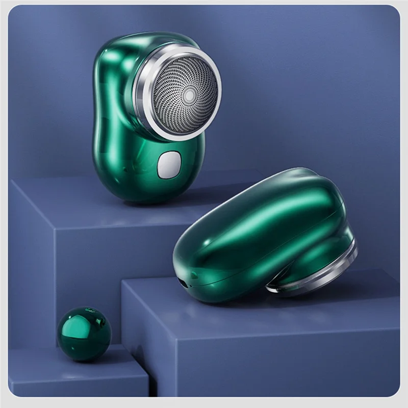 เครื่องโกนหนวดไฟฟ้าแบบพกพาอัพเกรดใหม่ Mini Men's Electric Shaving เครื่องโกนหนวดแบบชาร์จไฟได้ปุ่มเดียวใช้สีเขียว
