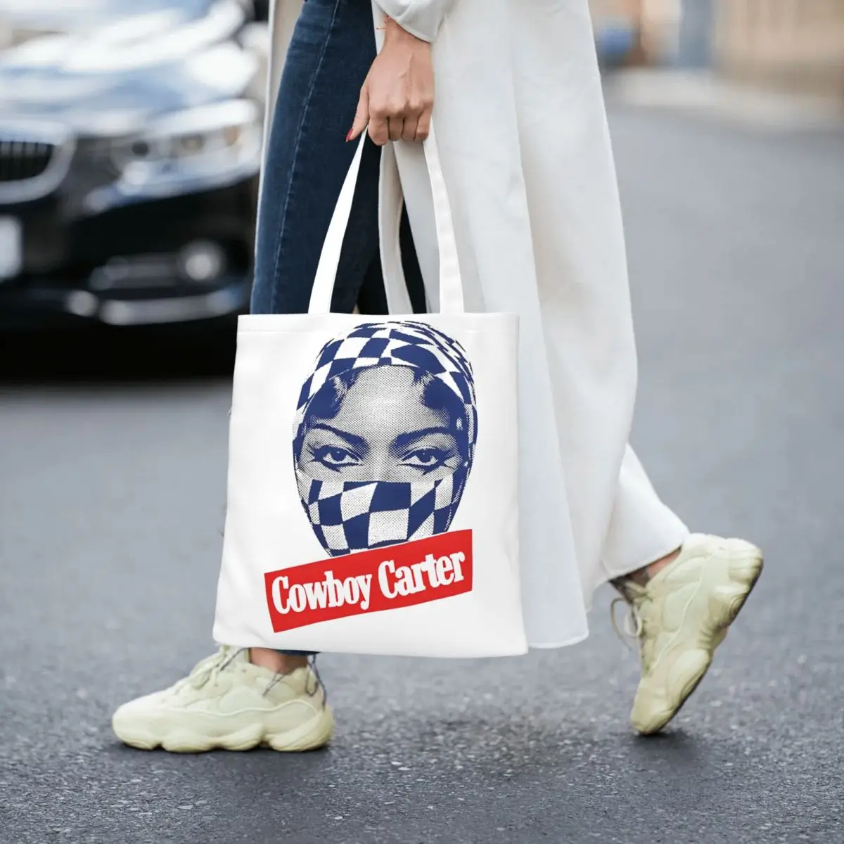 Cowboy Carter, Beyonce, Halftone Effect Classic T-Shirt 5502440982.4121 Canvas Tote Handbag Grocery Bags Shopper Bags for Women