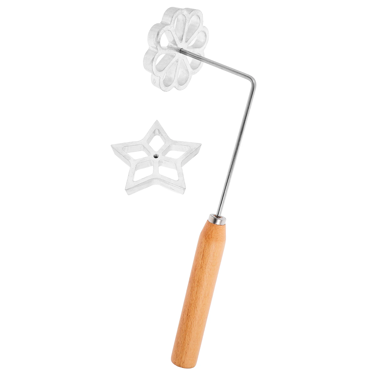 

1 set Fried Mold Fritter Aluminum Snack Mold Maker Rosette Bunuelos Shrimp Pancake Aluminum Cookie Pizza Handle Cooking