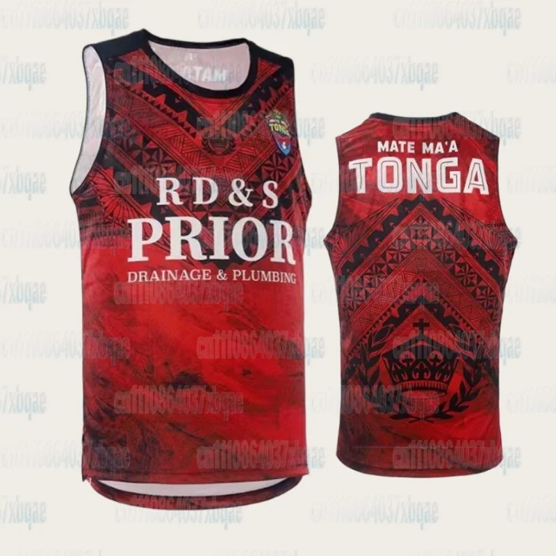 Harajuku Tonga Rugby Trikot 3D-Druck T-Shirt, Tonga Königreich Emblem 3D-Muster T-Shirt, Familienstil Kurzarm-T-Shirt – Detail 4