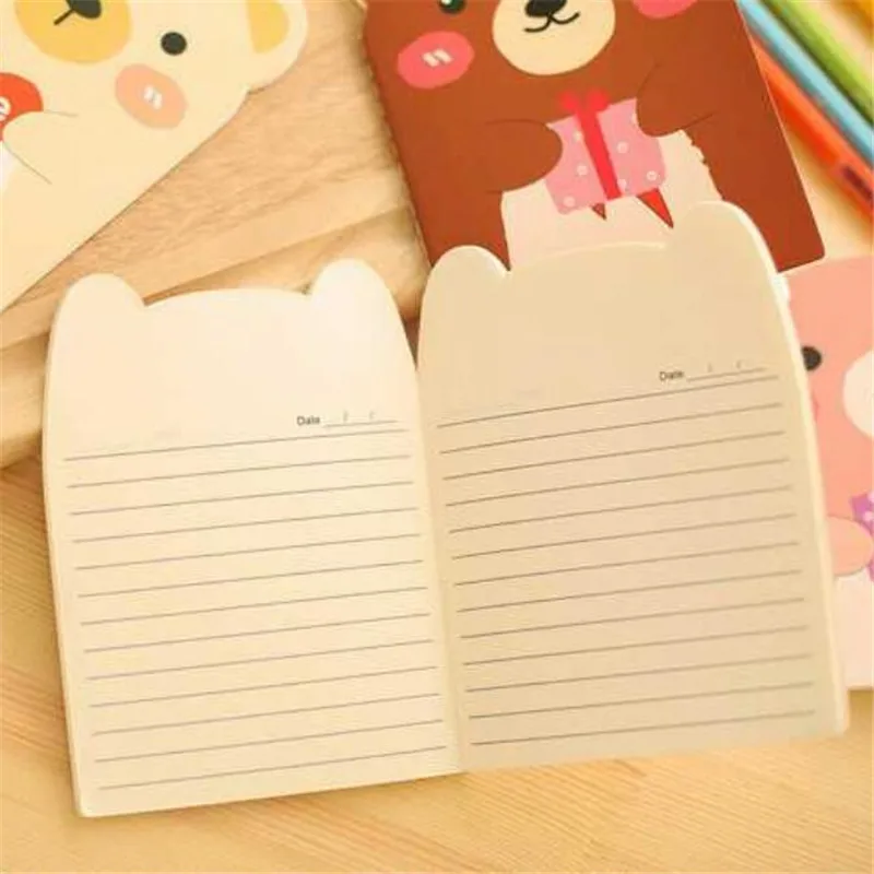 4pcs/lot 140*100mm lovely cat bear series small notepad memo book pocket paper pad for school and office supplies gift