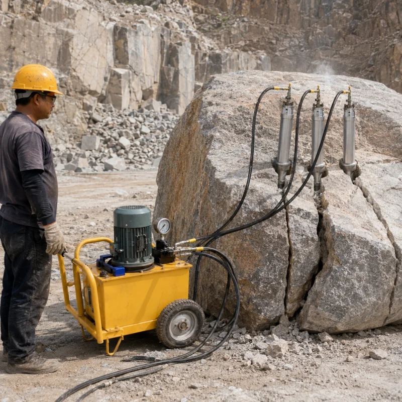 Hydraulic Stone Splitting Machine Rock Splitter for Granite Marble Block Quarry Processing Work Project Use