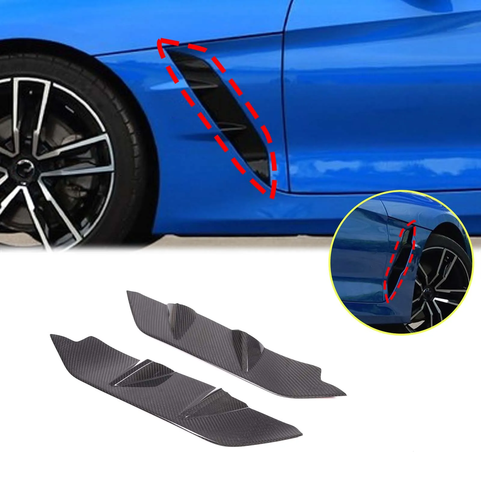 

For BMW Z4 2017-2020 real carbon fiber car styling car side fender decorative cover sticker car exterior protection accessories