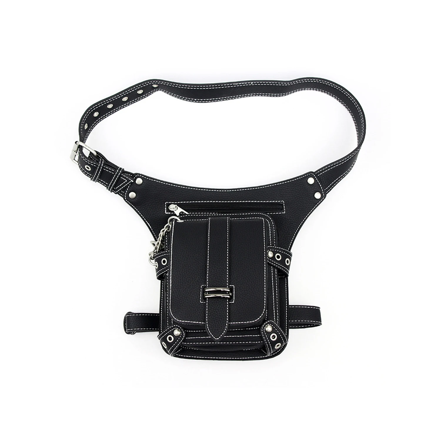 Unique Waist Bag Cool and Functional Hip Pack Gothic Belt Bag Punk Phone Pouches for Outdoor Activities