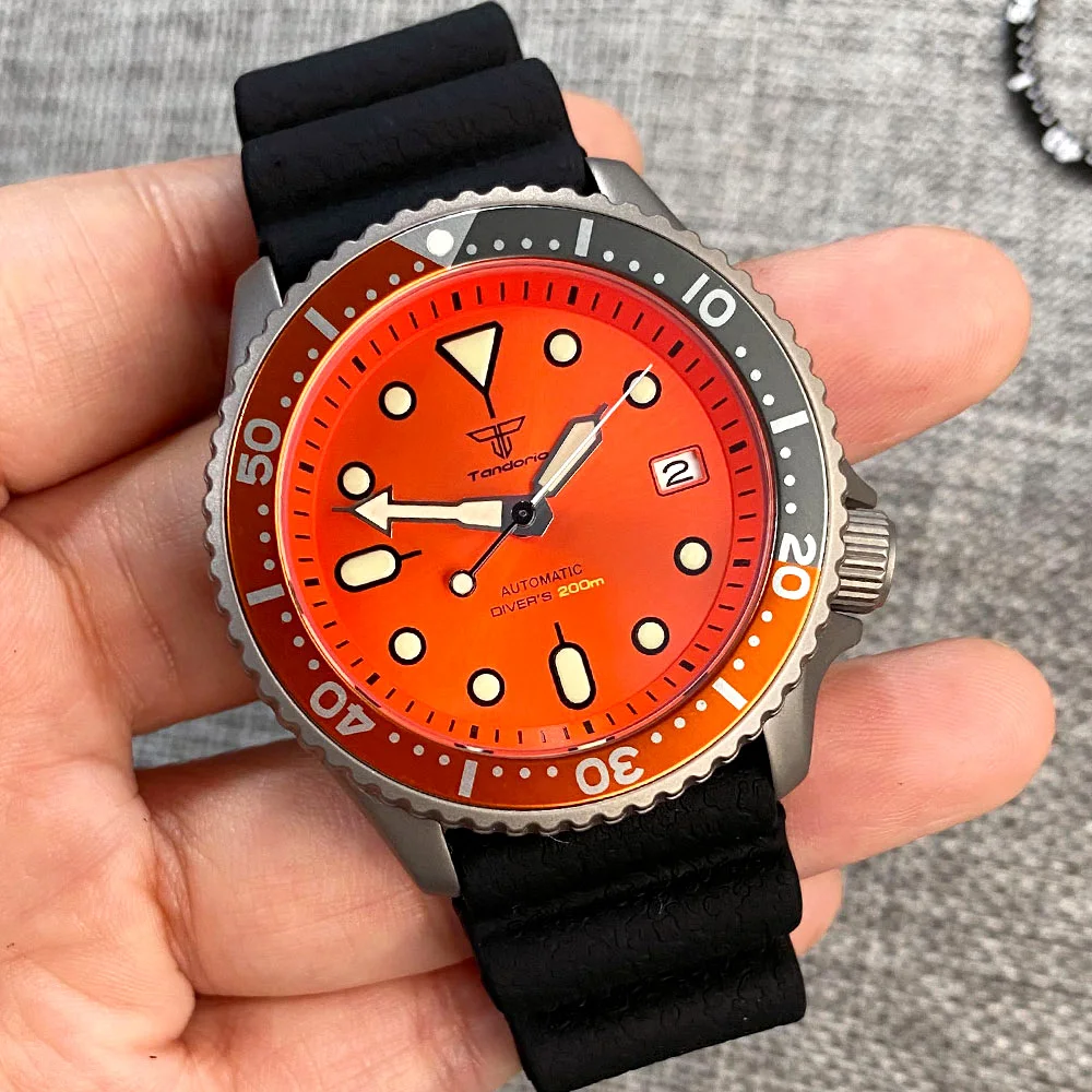 Relógio de vidro Tandorio-Sapphire Masculino, Moldura Cerâmica