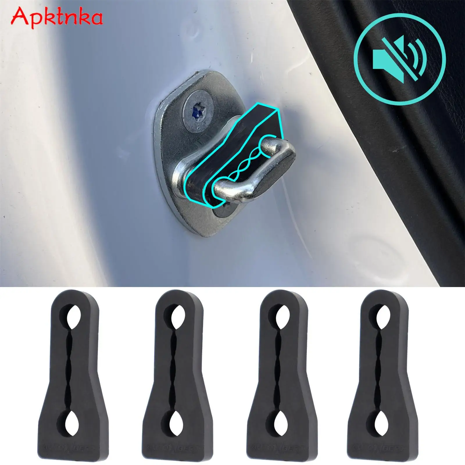 Car Door Lock Sound Deadener Damper Buffer For Hyundai Verna Elantra GT Accent i20 i30 Rattling Screaks Deaf Soundproofing seal 