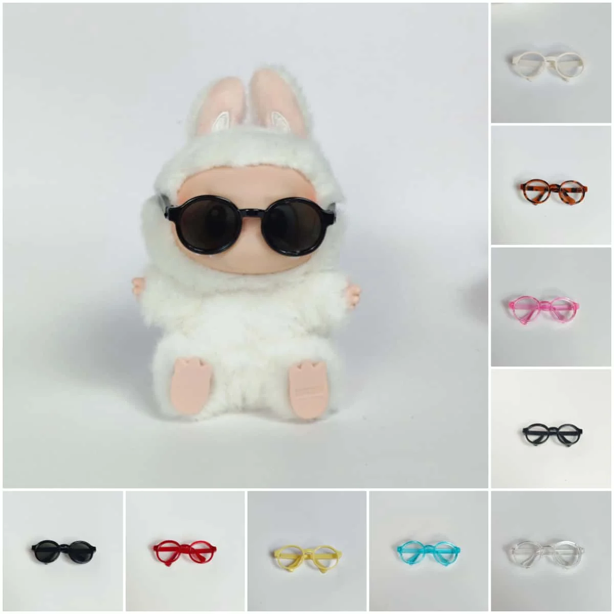 

Transparent Candy Colorful Glasses for 15cm Ropa Labubu Dolls Stylish Colored Sunglasses Accessories