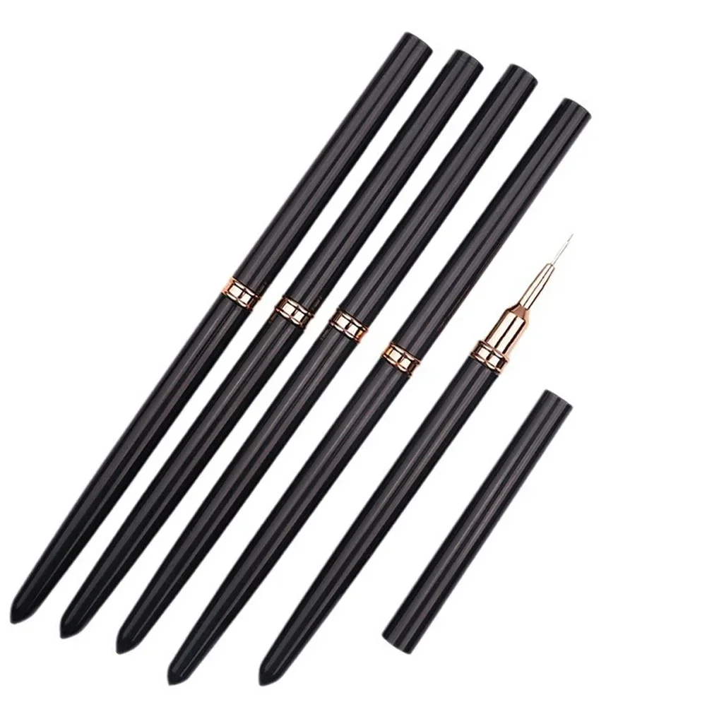 Juego de pinceles delineadores para decoración de uñas, Kits de pinceles para uñas de Gel UV, pintura de líneas a rayas, dibujo, bolígrafo de flores, herramienta de manicura profesional, 5 uds.