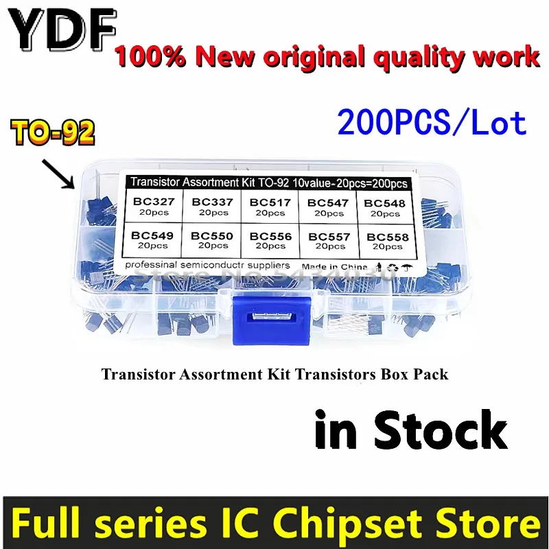 (200pcs/Lot) New BC327 BC337 BC517 BC547 BC548 BC549 BC550 BC556 BC557 BC558 Transistor Assortment Kit Transistors