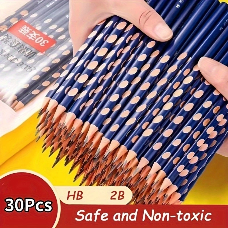 30Pcs 2B, HB hole pencils for students to write, draw, sketch, correct writing posture, pencils, school office toys and supplies