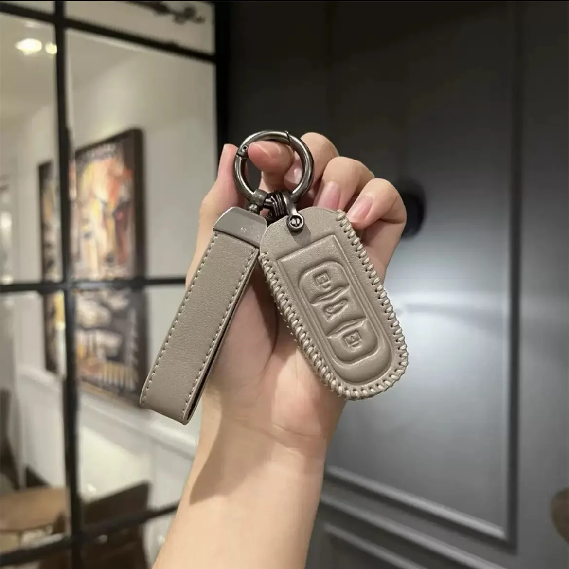 

Leather Car Smart Key Cover Case Shell Fob For Geely Atlas Boyue NL3 EX7 SUV GT GC9 Emgrand X7 Borui Car Key Bag Accessories