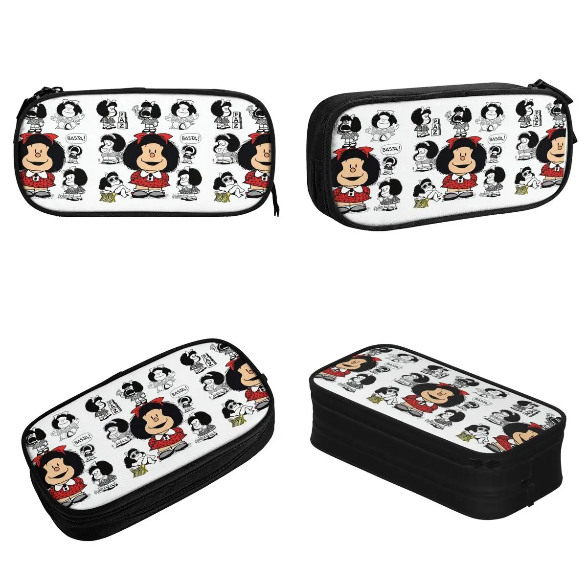 Mafalda Quino Comics Cartoon Pencil Case Humor Cartoon Pencil Pouch Pen Box for Student Bag School Supplies Zipper Stationery