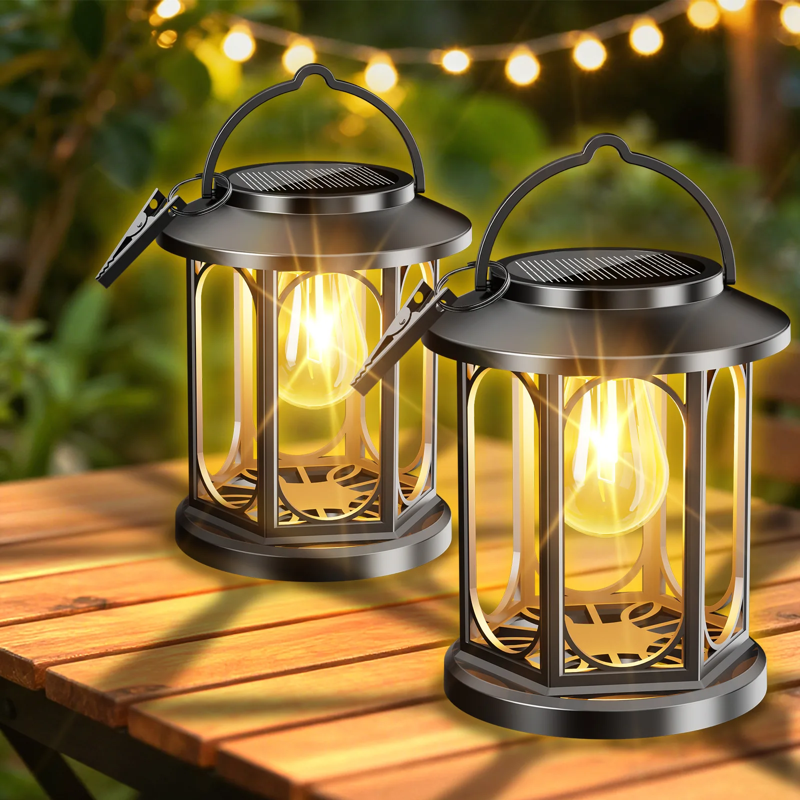 Solar Tungsten Filament Outdoor Garden Courtyard Pendant Lamp Landscape Flame Lighting Street Lawn Decorative Light