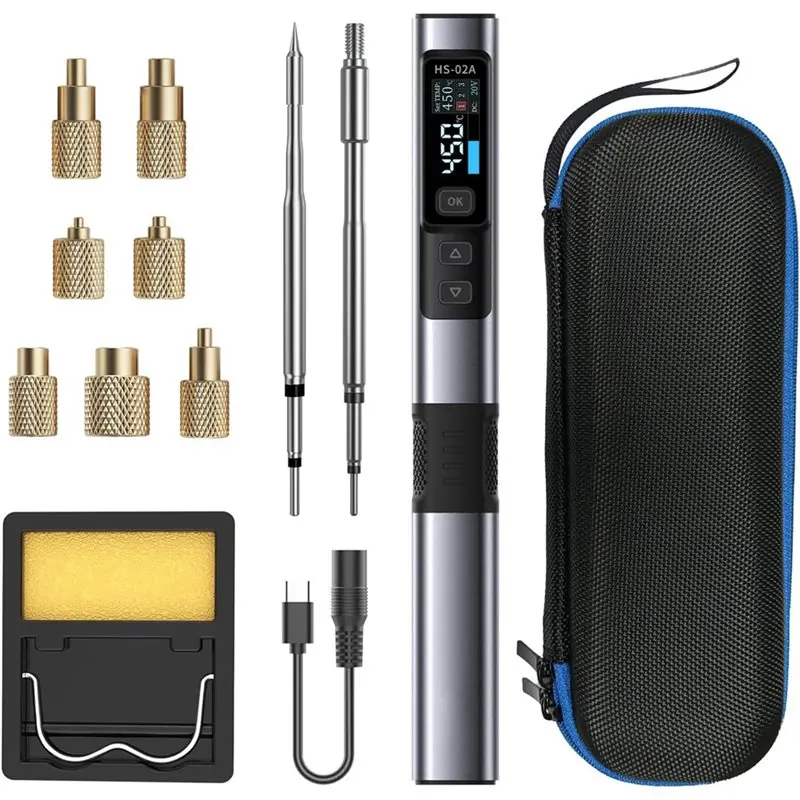 

AA73 HS02 Heat Set Insert Tool 100W With 3 Preset Temp Temperature Settings, 3S Fast Heating, Brass Insert Nuts& Tips, M2-M8 Thr